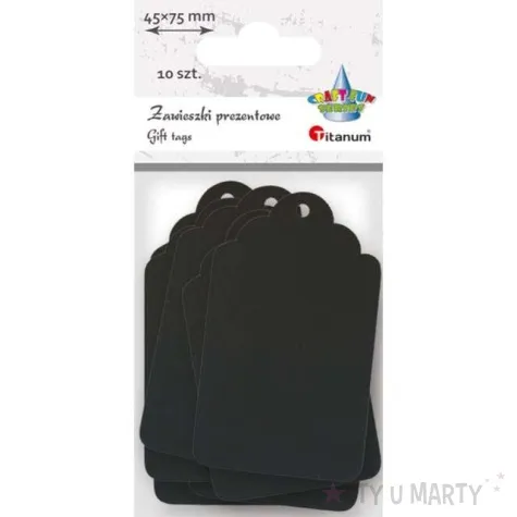 zawieszki do prezentow craft fun series kredowe czarne titanium 10 szt