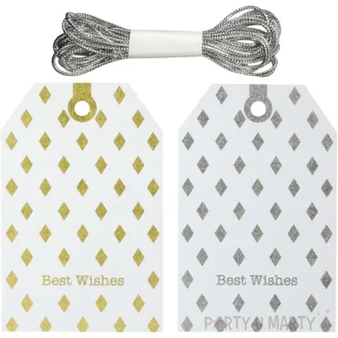 zawieszki do prezentow craft fun series romby srebrno zlote titanium 20 szt