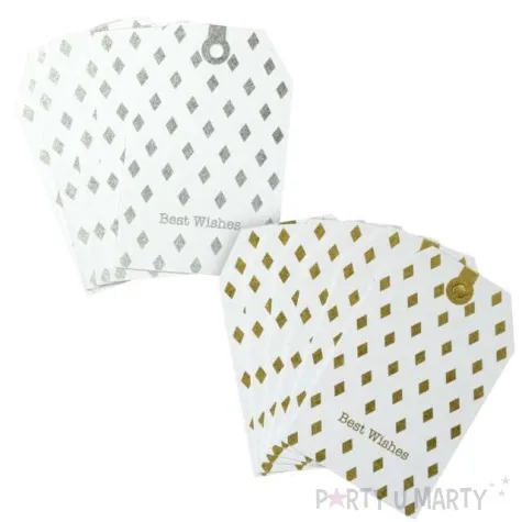 zawieszki do prezentow craft fun series romby srebrno zlote titanium 20 szt