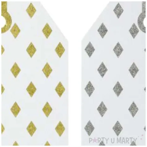 zawieszki do prezentow craft fun series romby srebrno zlote titanium 20 szt