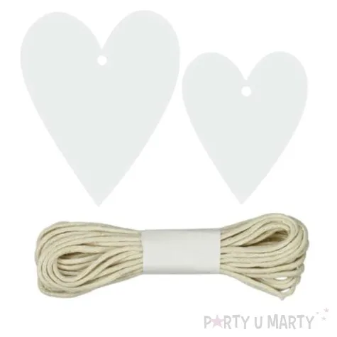 zawieszki do prezentow craft fun series serca biale titanium 20 szt