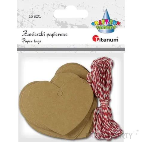 zawieszki do prezentow craft fun series serca brazowe titanium 20 szt