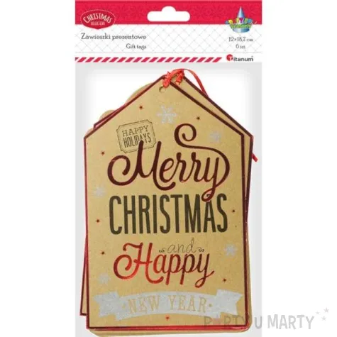 zawieszki do prezentow craft fun series xxl brazowe titanium 6 szt