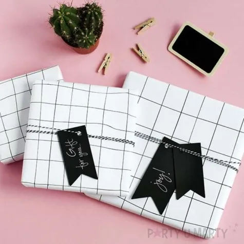 zawieszki do prezentow flaga czarny 6 szt