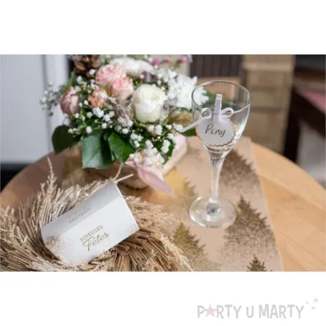 zawieszki do prezentow kolko z ornamentem santex bialy 6 szt
