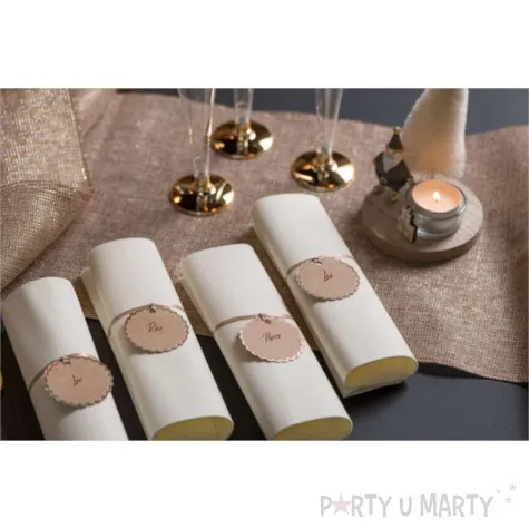 zawieszki do prezentow kolko z ornamentem santex brazowy 6 szt