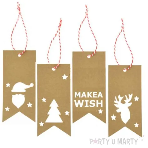 zawieszki do prezentow make a wish eko bez arpex 12 szt