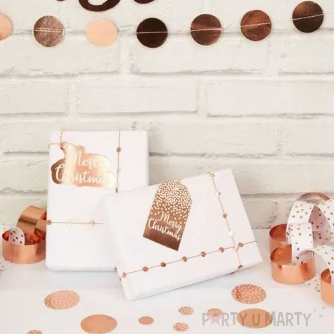 zawieszki do prezentow merry christmas rozowe zloto neviti 10 szt