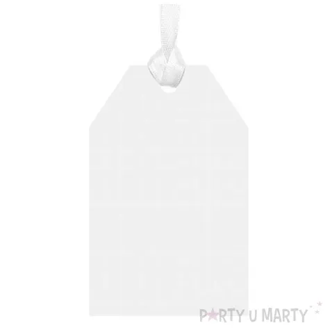 zawieszki do prezentow merry xmas biale 10 szt