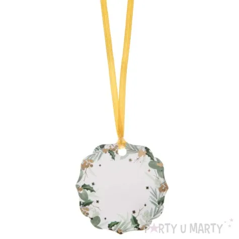 zawieszki do prezentow ostrokrzew santex zloty 6 szt