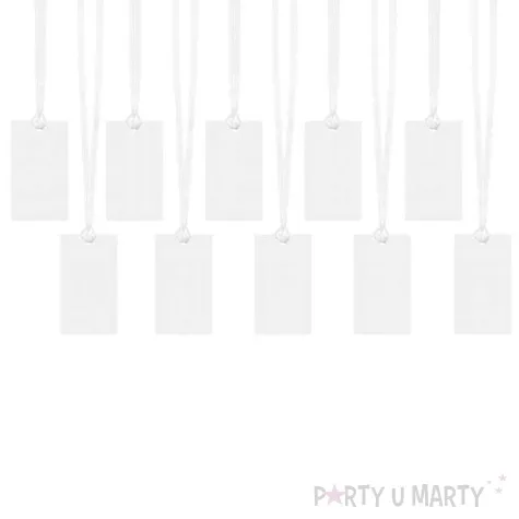 zawieszki do prezentow prostokatne biale 6 szt