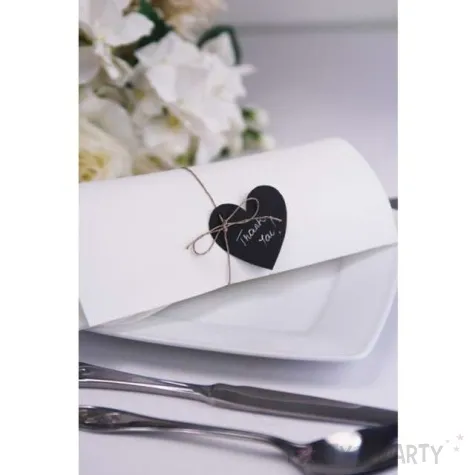 zawieszki do prezentow serca czarny 10 szt