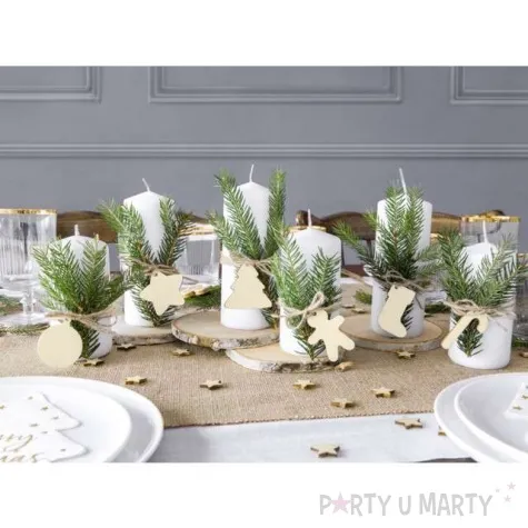 zawieszki drewniane swiateczny mix 12 szt