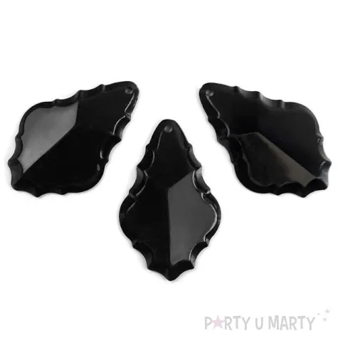 zawieszki duze lezki czarny 6 3cm 1op