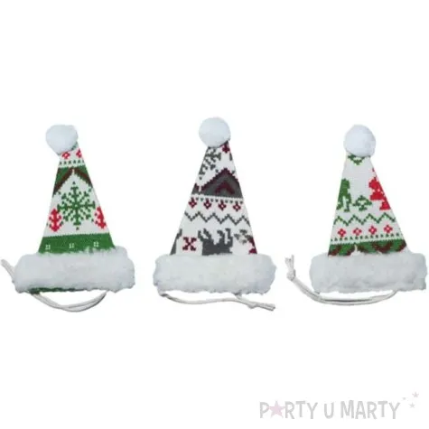 zawieszki filcowe czapki swiateczne titanum 3 szt