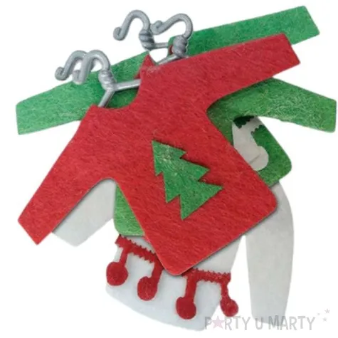 zawieszki filcowe sweterki swiateczne titanum 4 szt