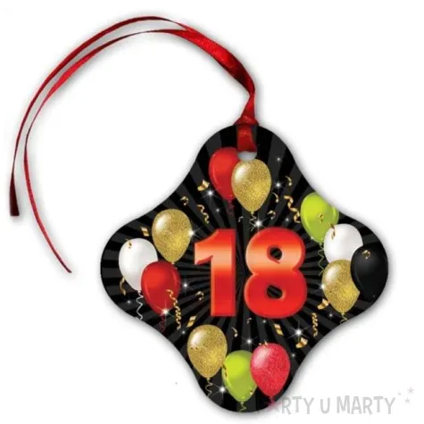 zawieszki na alkohol 18 urodziny black balloons 20 szt