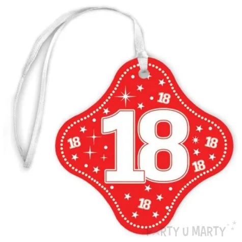 zawieszki na alkohol 18 urodziny red white 20 szt