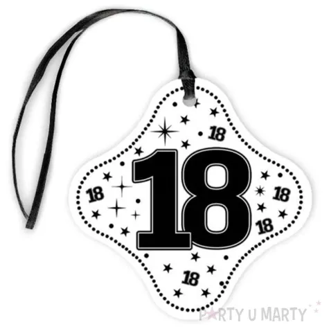 zawieszki na alkohol 18 urodziny white black 20 szt