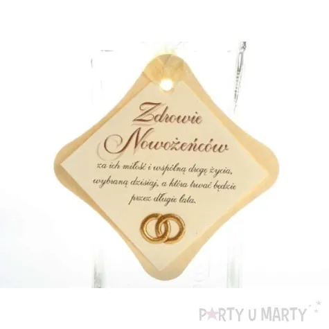 zawieszki na alkohol kremowe z obraczkami 25 szt