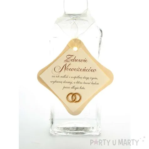 zawieszki na alkohol kremowe z obraczkami 25 szt