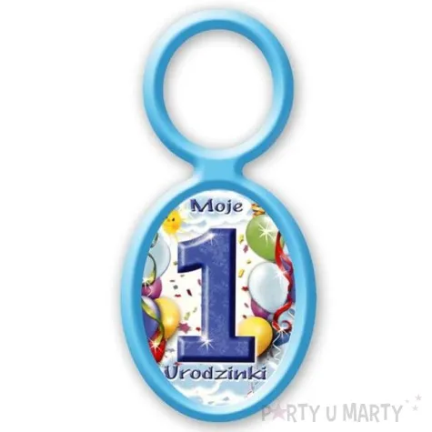 zawieszki na alkohol moje 1 urodzinki niebieskie 20 szt