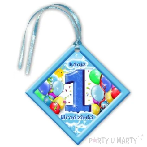 zawieszki na alkohol moje 1 urodzinki niebieskie 20 szt