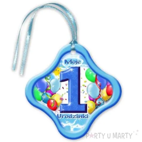 zawieszki na alkohol moje 1 urodzinki niebieskie 20 szt