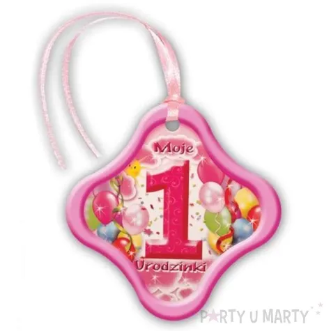 zawieszki na alkohol moje 1 urodzinki rozowe 20 szt