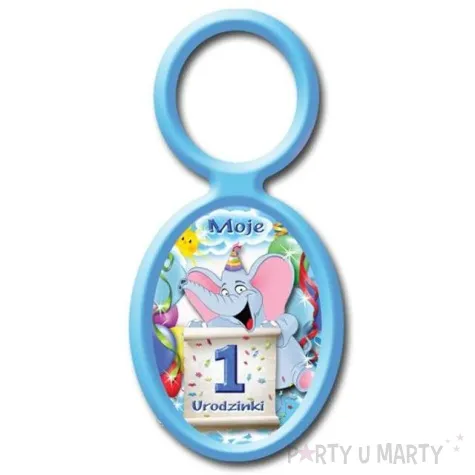 zawieszki na alkohol moje 1 urodzinki slonik niebieskie 20 szt