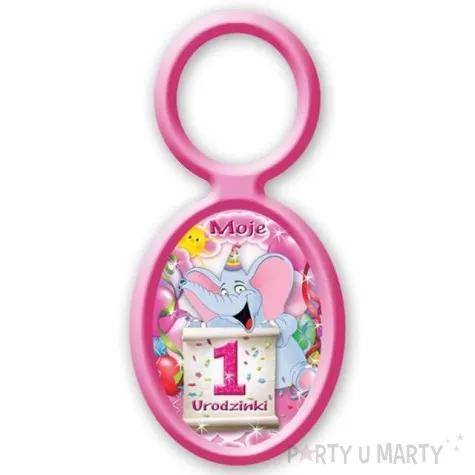 zawieszki na alkohol moje 1 urodzinki slonik rozowe 20 szt