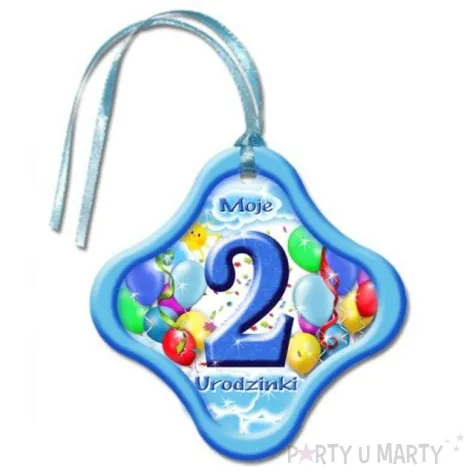 zawieszki na alkohol moje 2 urodzinki niebieskie 20 szt
