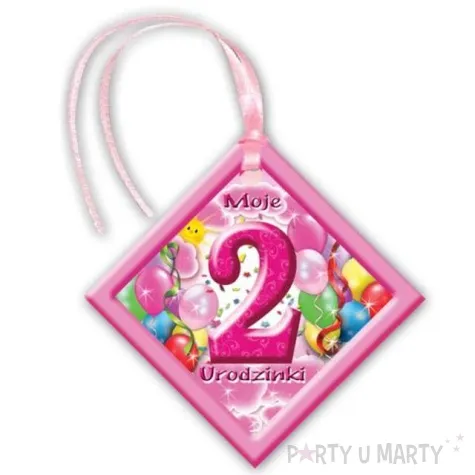 zawieszki na alkohol moje 2 urodzinki rozowe 20 szt