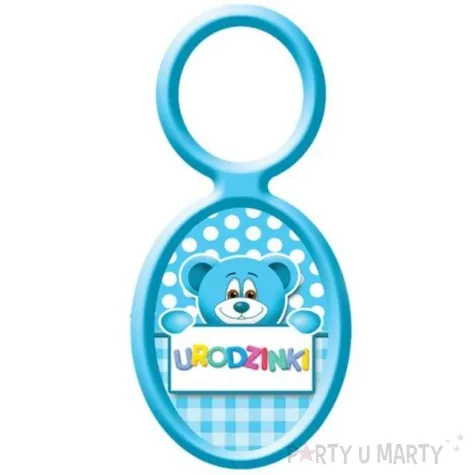 zawieszki na alkohol urodzinki niebieski misiu 20 szt