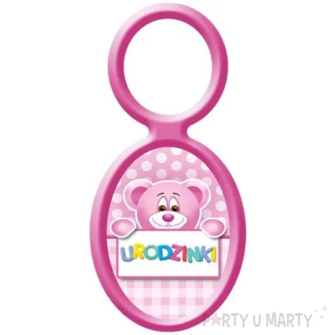zawieszki na alkohol urodzinki rozowy misiu 20 szt