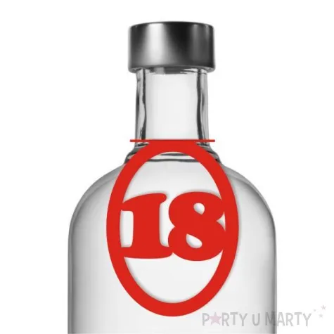 zawieszki na alkohol urodziny 18 czerwone 10 szt