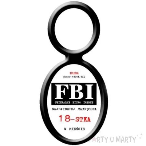 zawieszki na alkohol urodziny 18 fbi 20 szt