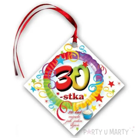 zawieszki na alkohol urodziny 30 teczowe 20 szt