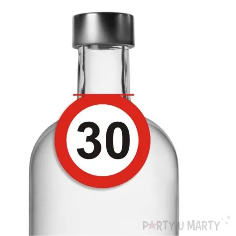 zawieszki na alkohol urodziny 30 traffic birthday 10 szt