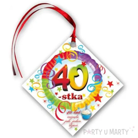 zawieszki na alkohol urodziny 40 teczowe 20 szt