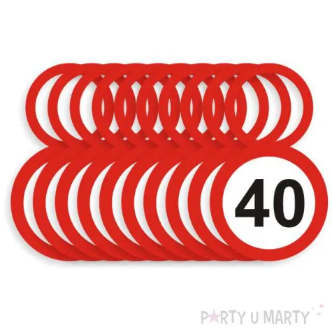 zawieszki na alkohol urodziny 40 traffic birthday 10 szt