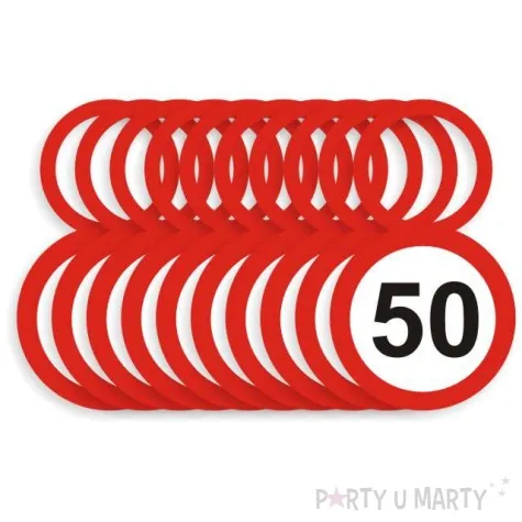 zawieszki na alkohol urodziny 50 traffic birthday 10 szt