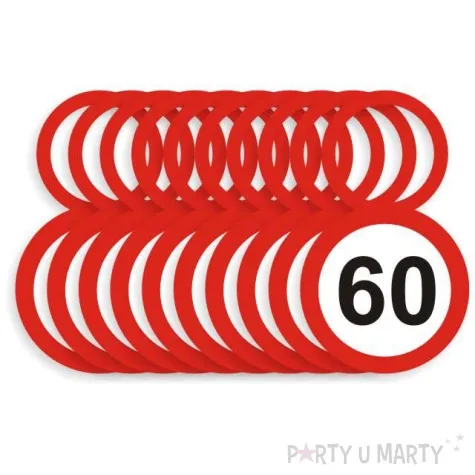 zawieszki na alkohol urodziny 60 traffic birthday 10 szt