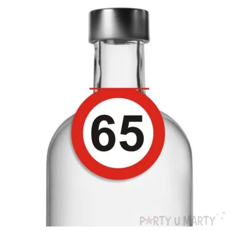 zawieszki na alkohol urodziny 65 traffic birthday 10 szt