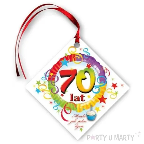 zawieszki na alkohol urodziny 70 teczowe 20 szt