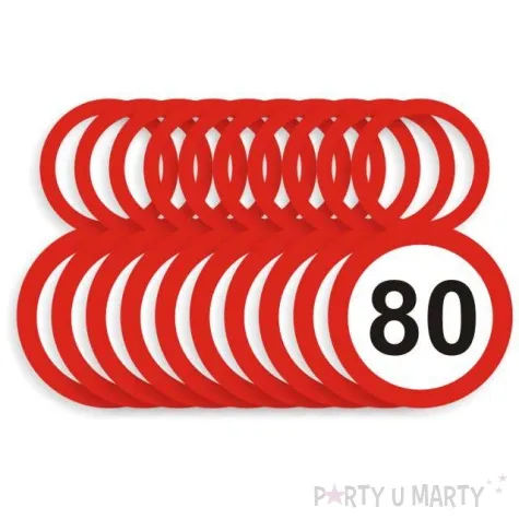 zawieszki na alkohol urodziny 80 traffic birthday 10 szt