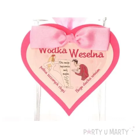 zawieszki na alkohol z rozowym sercem 25 szt