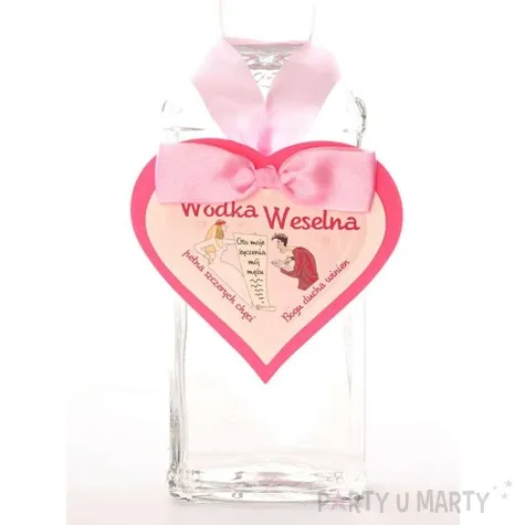 zawieszki na alkohol z rozowym sercem 25 szt