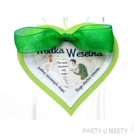 zawieszki na alkohol z zielonym sercem 25 szt