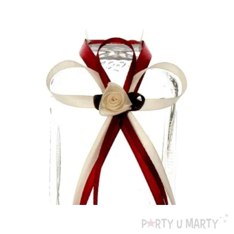 zawieszki na alkohol ze wstazki bordo krem 25 szt